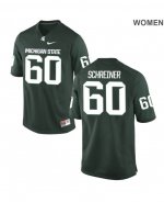 Women's Michigan State Spartans NCAA #60 Casey Schreiner Green Authentic Nike Stitched College Football Jersey VJ32S61TB